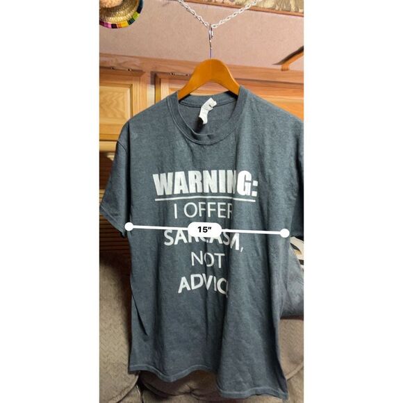 Warning Sarcasm Not Advice T-Shirt - Size Large - Picture 7 of 7